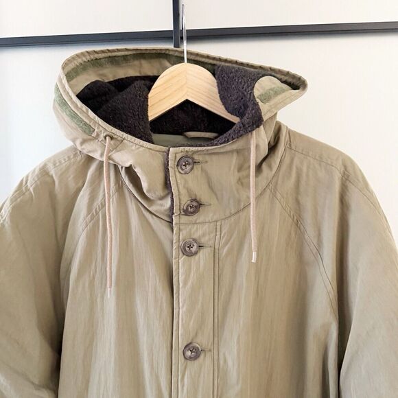 Vintage J Crew Oarsman Parka Jacket Coat Men’s Size Large Tan Khaki 90’s Lined - Picture 4 of 16